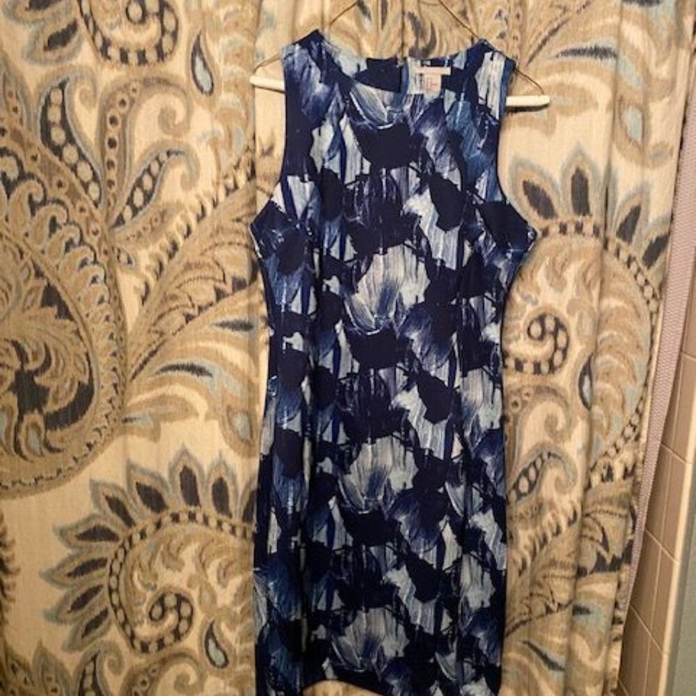 H & M dress, size medium, in light, medium and dark blue